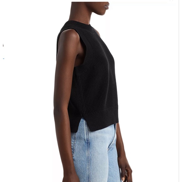 Aqua black cotton sleeve sweater - Picture 2 of 10